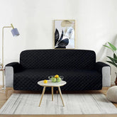 Cotton Quilted Sofa Runner - Sofa Coat (Black)